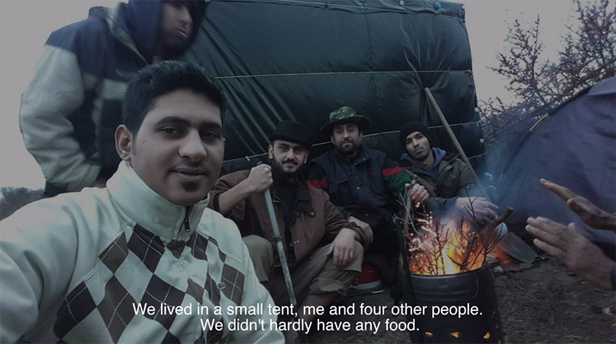 Mo with Syrian friends in Calais