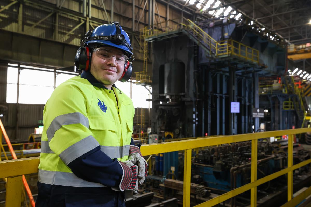 Ben Irvine on site at Liberty Steel