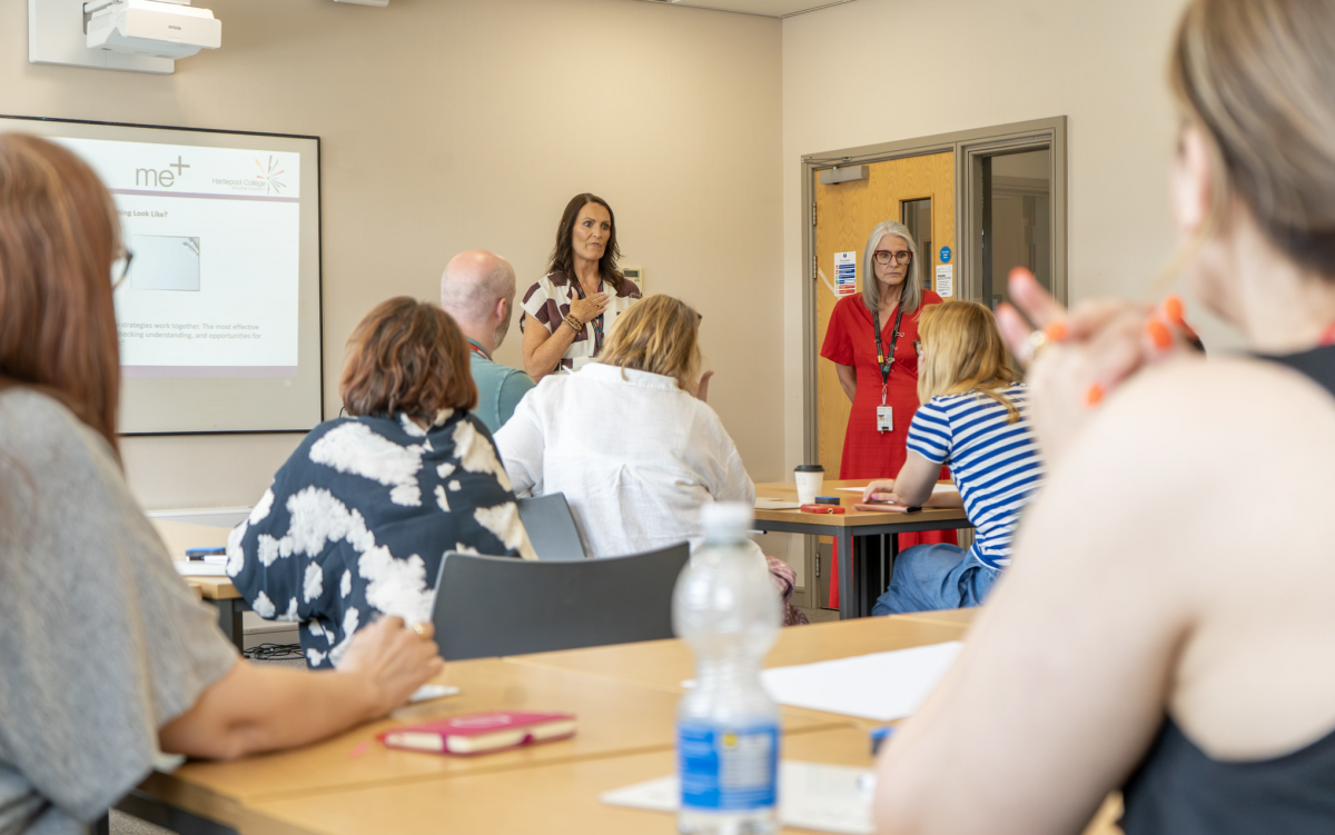 Head of SEND and Foundation Studies, Sue Harris, and Deptuty Head Andrea Anderson present at ME+