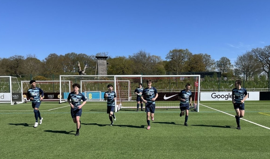 Hartlepool College Inclusion Footall Team, in pre match training