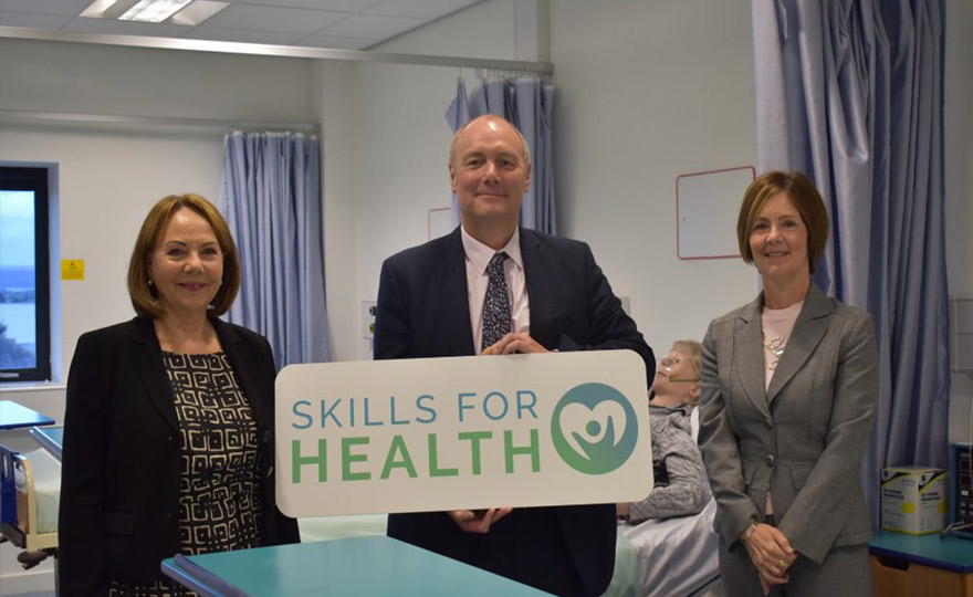 Left to Right - Lesley Graham, Principal (Stockton Riverside College), Darren Hankey, Principal (Hartlepool College of Further Education), Tracey Squires, Deputy Chief People Officer (North Tees and Hartlepool NHS Foundation Trust) at Redcar and Cleveland College.