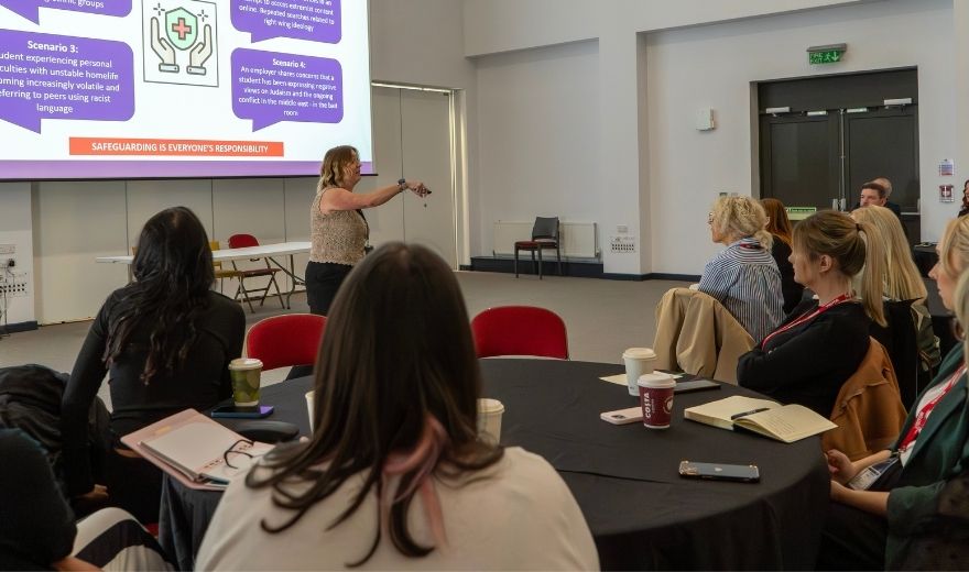 Helen Young (Head of Student Support) addressing audience at Seminar