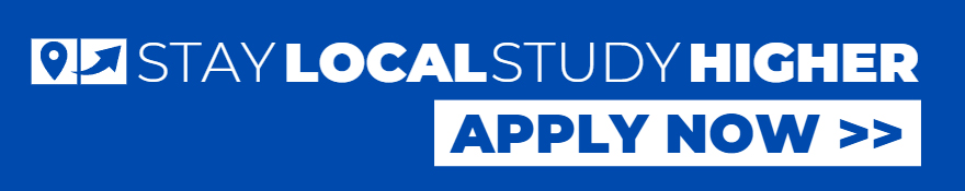 Stay Local Study Higher - Apply Now Footer