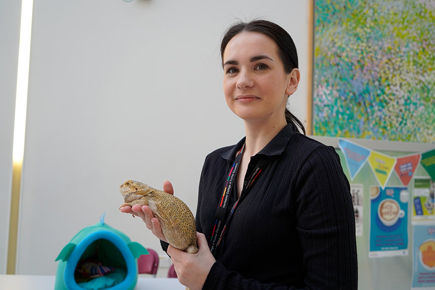 Amy Penberthy-Atkinson - Aspirations & Engagement Officer with Bernadette the Bearded Dragon
