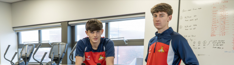 Student Footballers Alex Pavan and Lincoln Pawlak at Hartlepool College