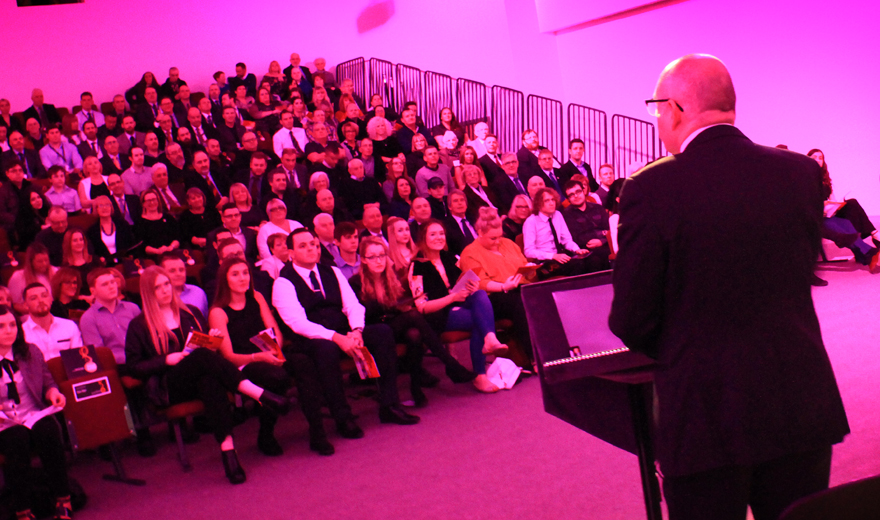 Master of Ceromonies - Andy Steel (Assistant Principal) at our Celebration of Achievement 2016