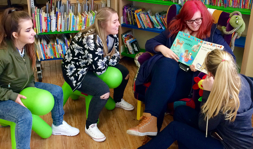 L3 Childcare and Education Students having a great time at the Town's Library